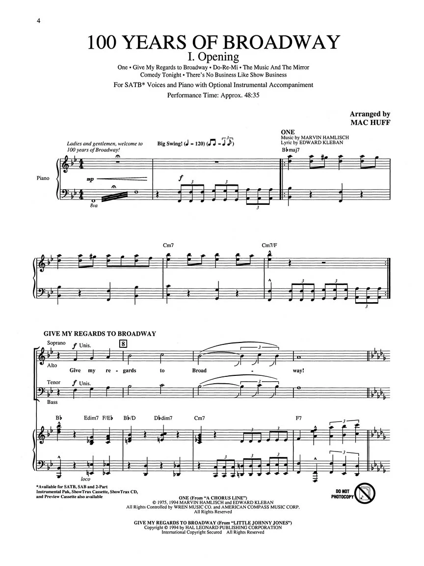 One Hundred Years of Broadway (Medley) - Image 3