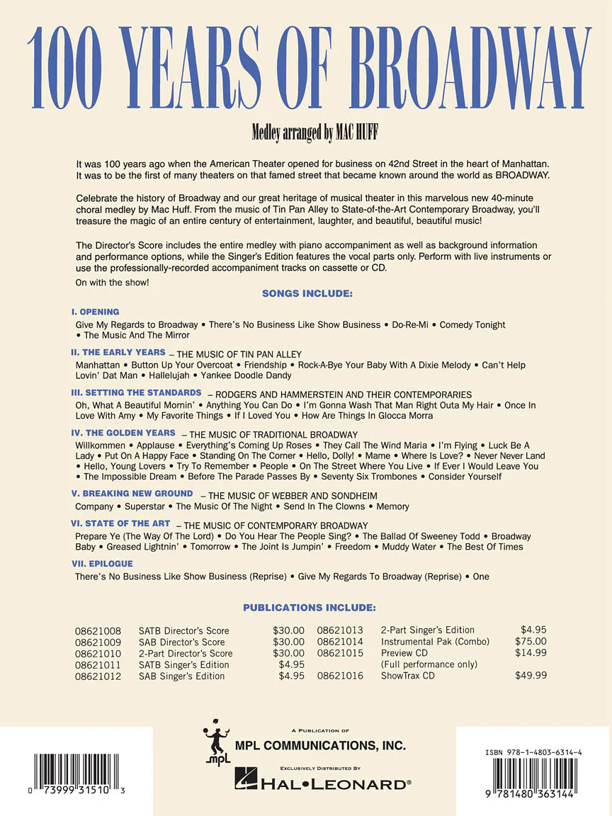 One Hundred Years of Broadway (Medley) - Image 8