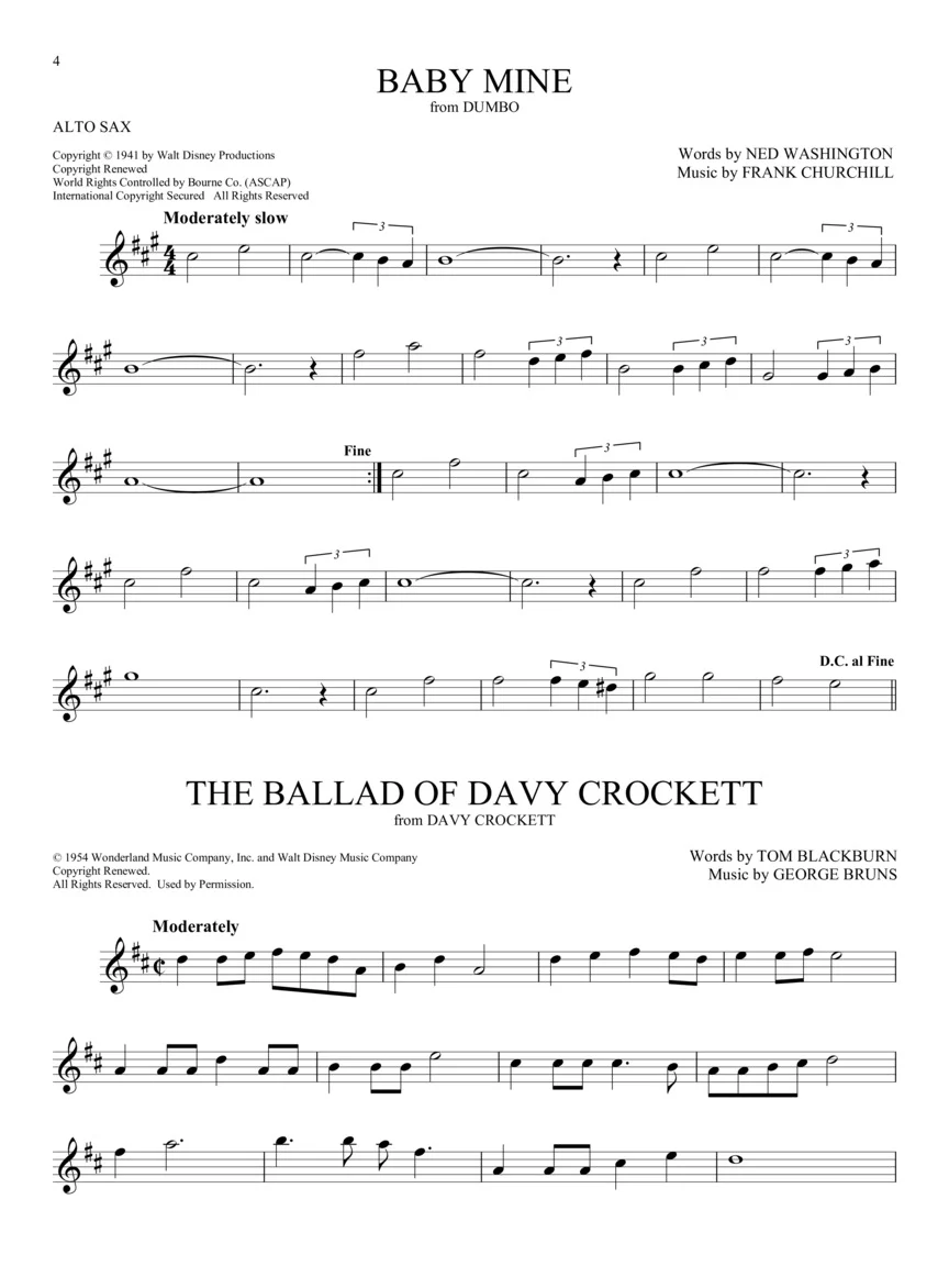 101 Disney Songs for Alto Sax Instrumental Solos - Image 4