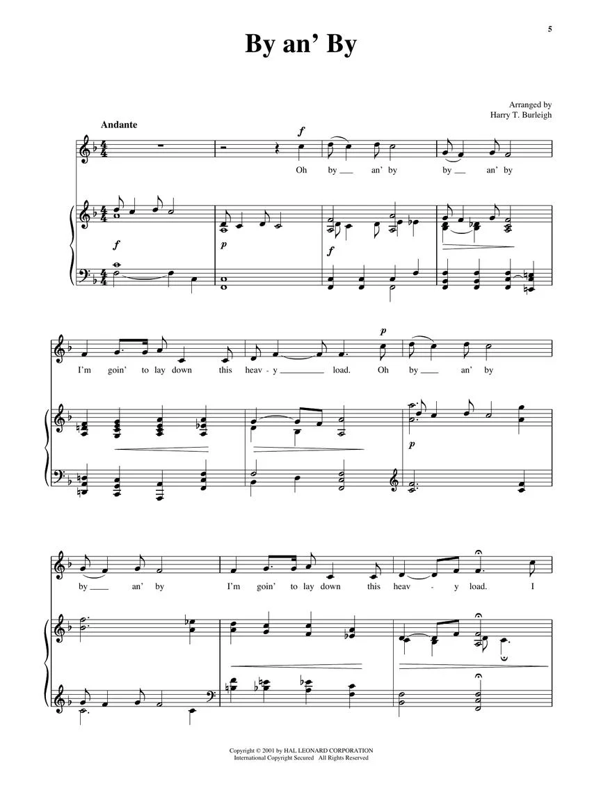 25 Spirituals Arranged by Harry T. Burleigh - Low Voice - Image 4
