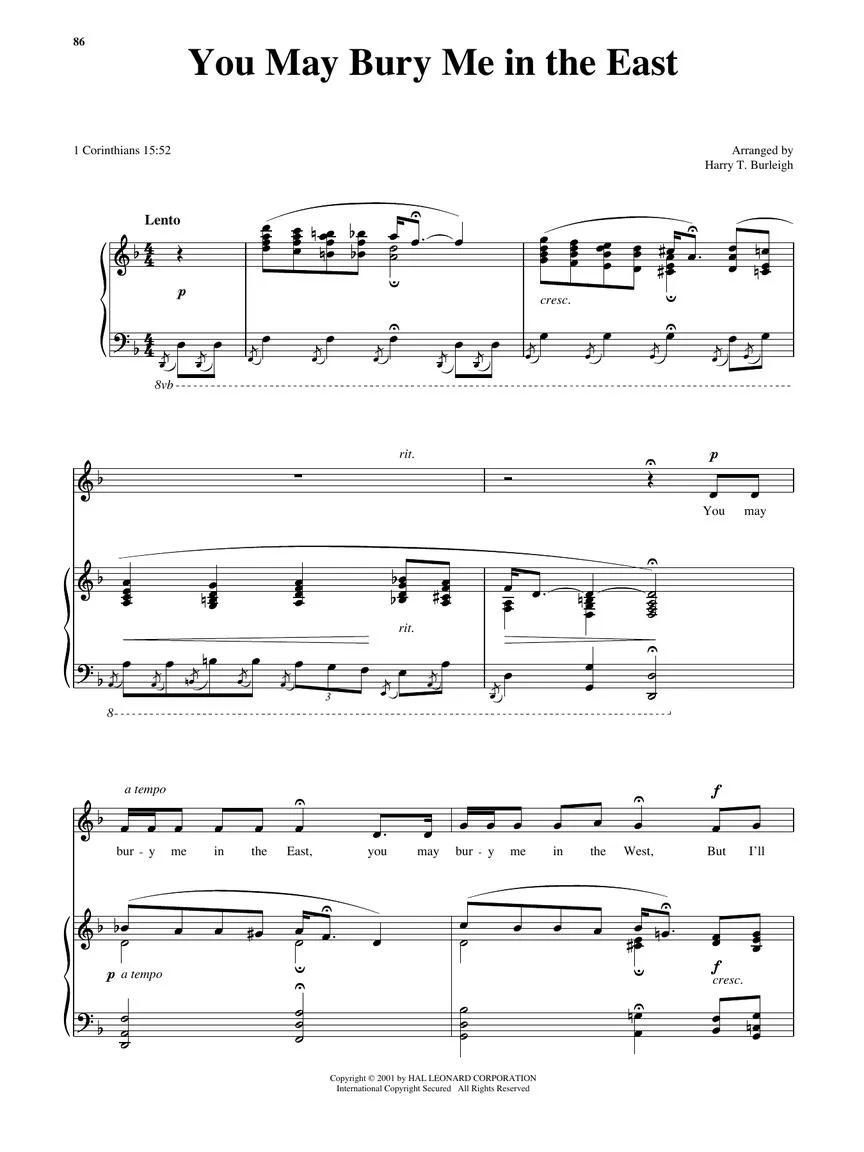 25 Spirituals Arranged by Harry T. Burleigh - Low Voice - Image 6