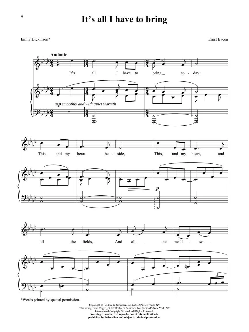 28 American Art Songs - Low Voice And Piano - Image 3
