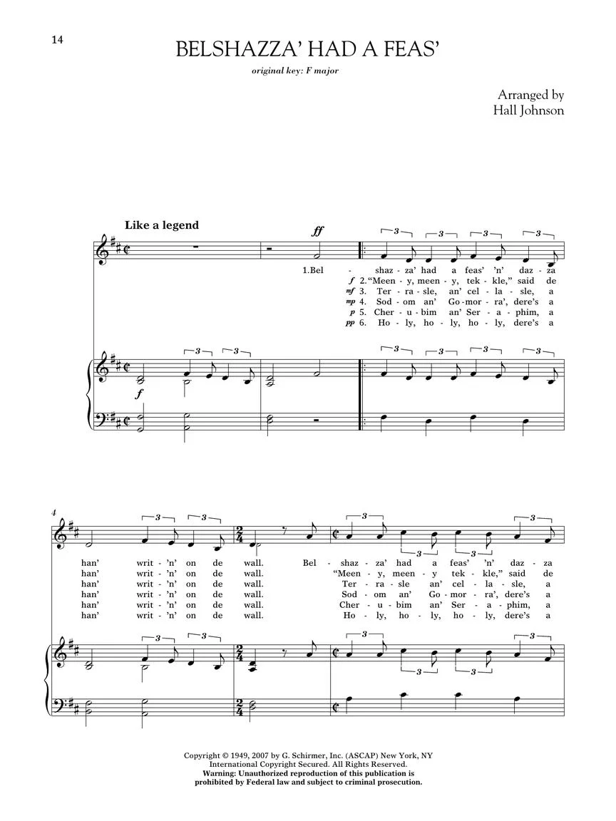 Johnson 30 Sprituals for Low Voice and Piano - Image 6