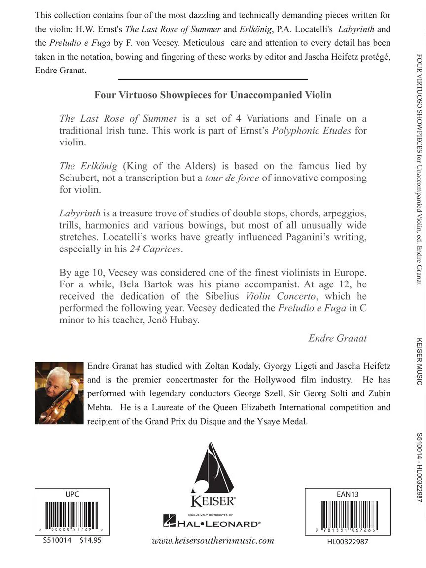 4 Virtuoso Showpieces for Solo Violin - Image 5