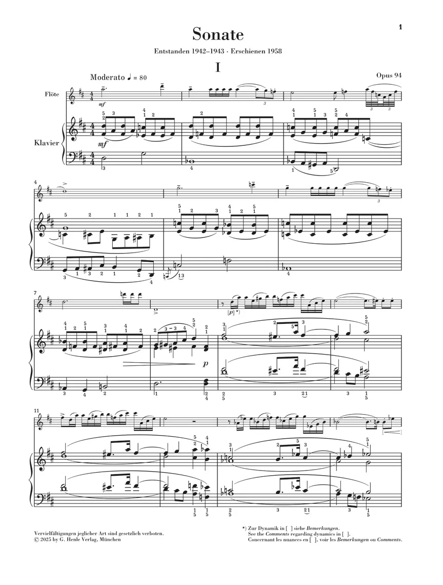 Prokofiev: Sonata D major, Op. 94 for Flute and Piano - Image 2