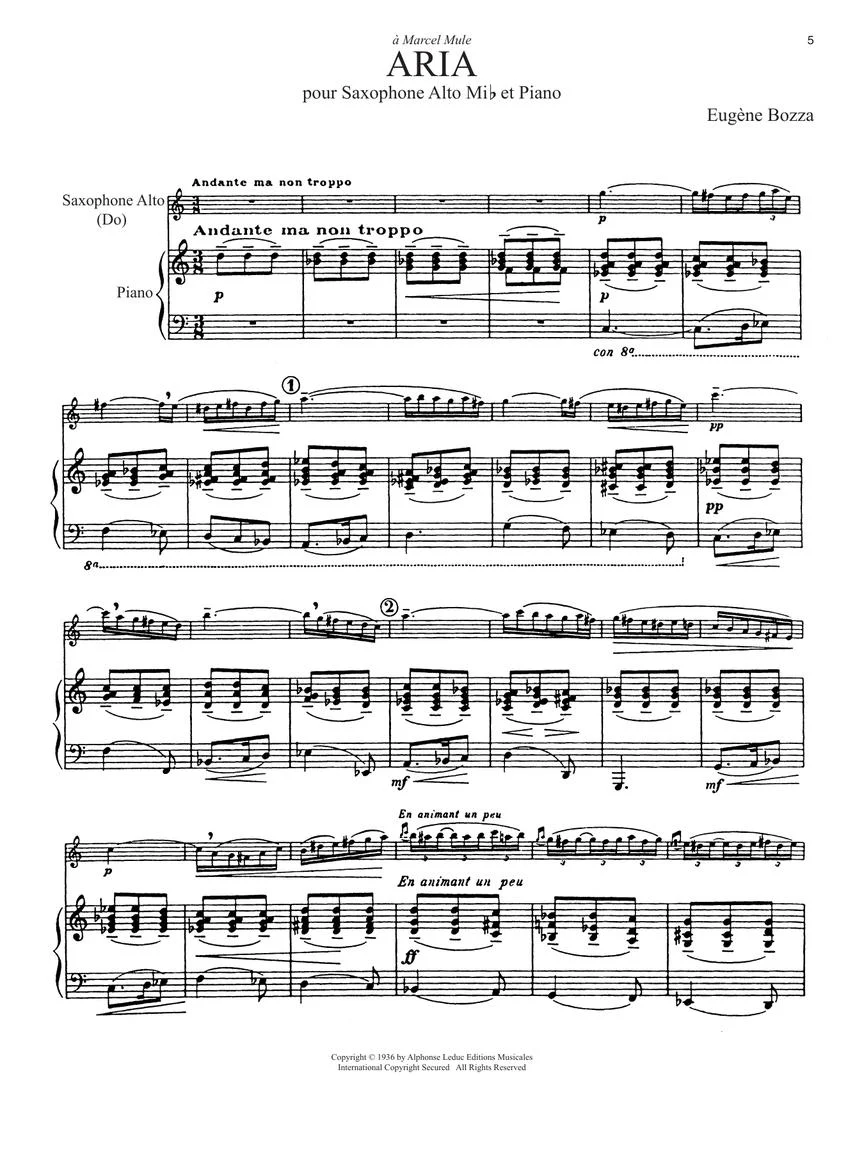 Eight Saxophone Pieces By French Composers - Alto Saxophone And Piano - Image 3