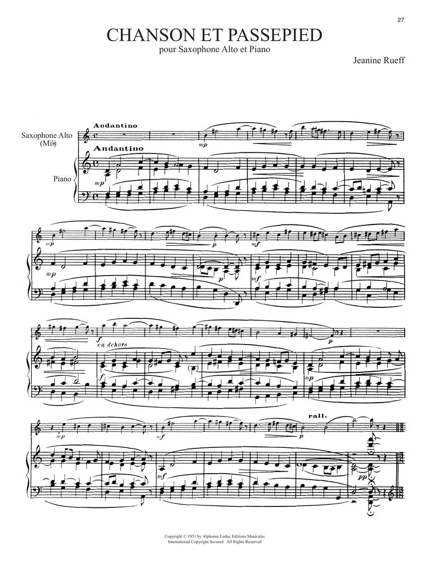 Eight Saxophone Pieces By French Composers - Alto Saxophone And Piano - Image 5