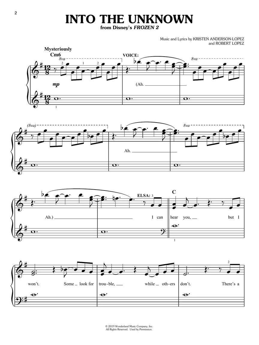 Into the Unknown (from Frozen 2) for Easy Piano - Image 2