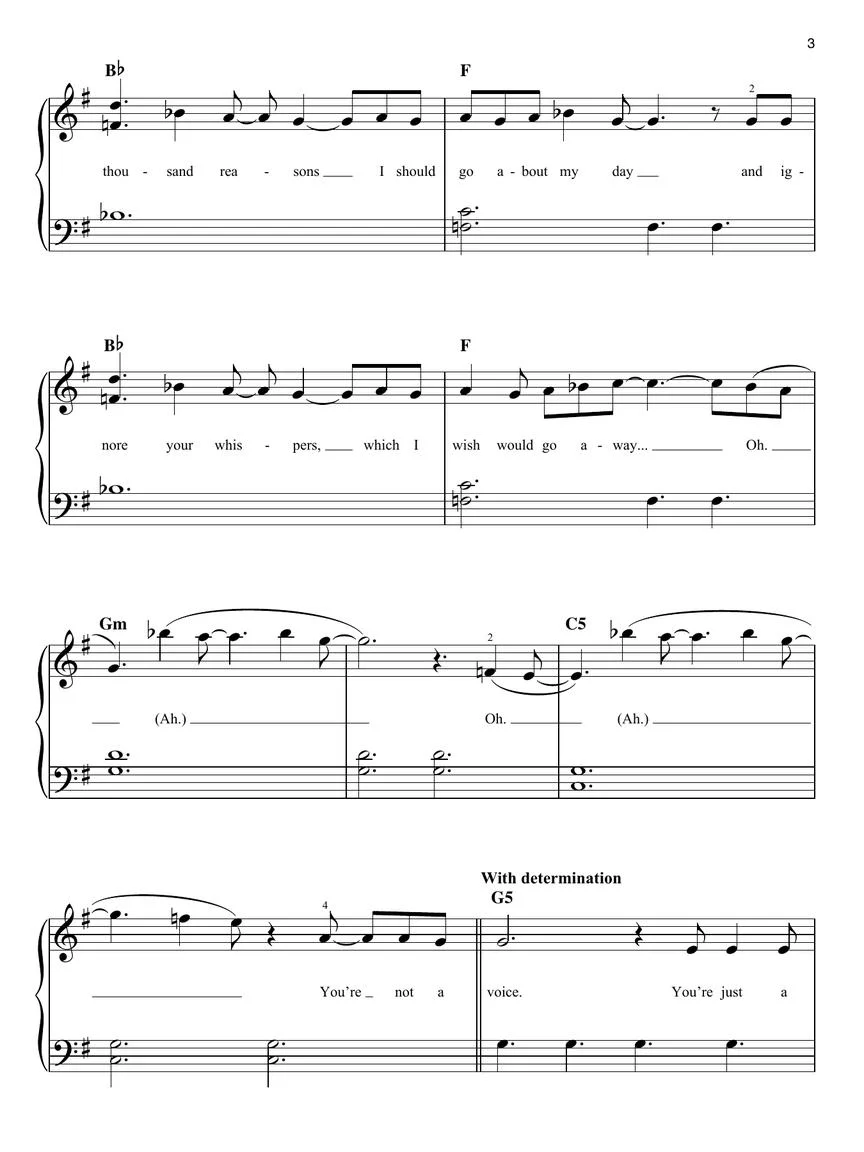Into the Unknown (from Frozen 2) for Easy Piano - Image 3