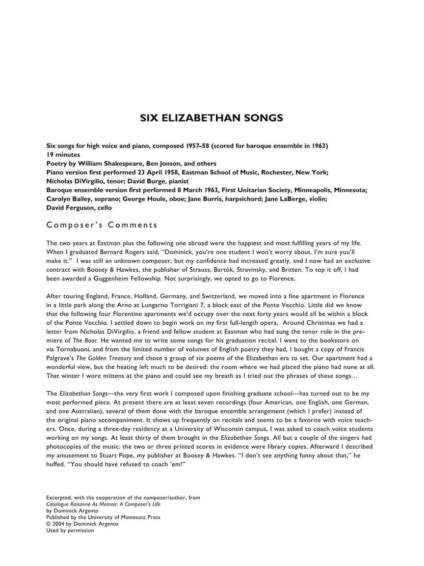Six Elizabethan Songs - New Edition - Image 5