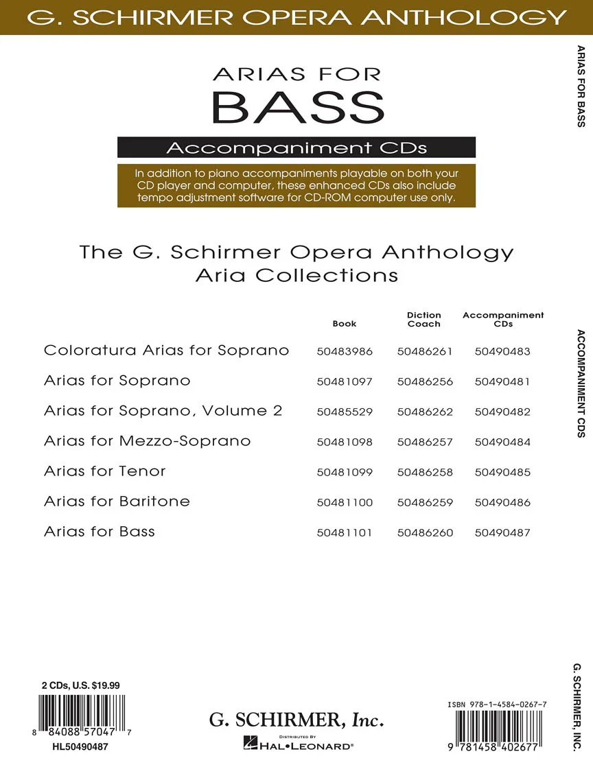 Arias for Bass - G. Schirmer Opera Anthology Accompaniment CDs - Image 2
