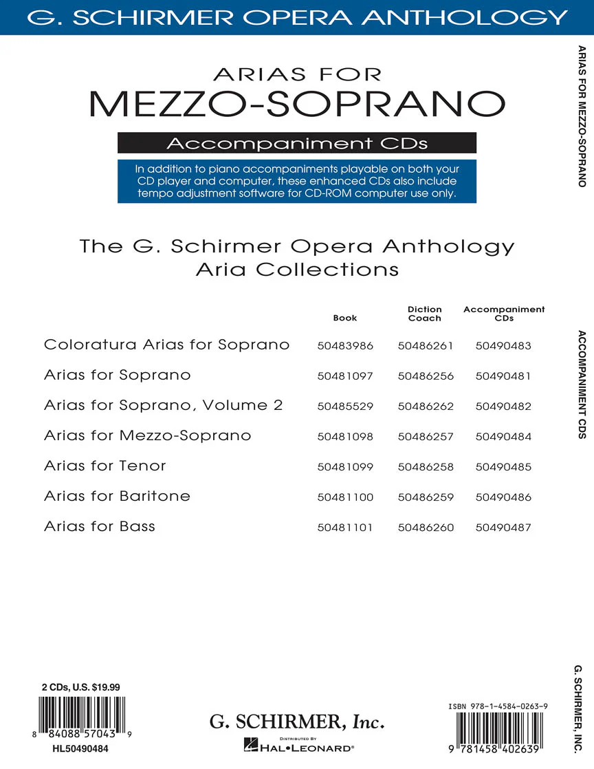 Arias for Mezzo-Soprano - G. Schirmer Opera Anthology Accompaniment CDs - Image 2