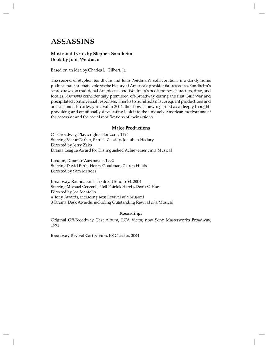 Sondheim Assassins - Vocal Selections - Image 4