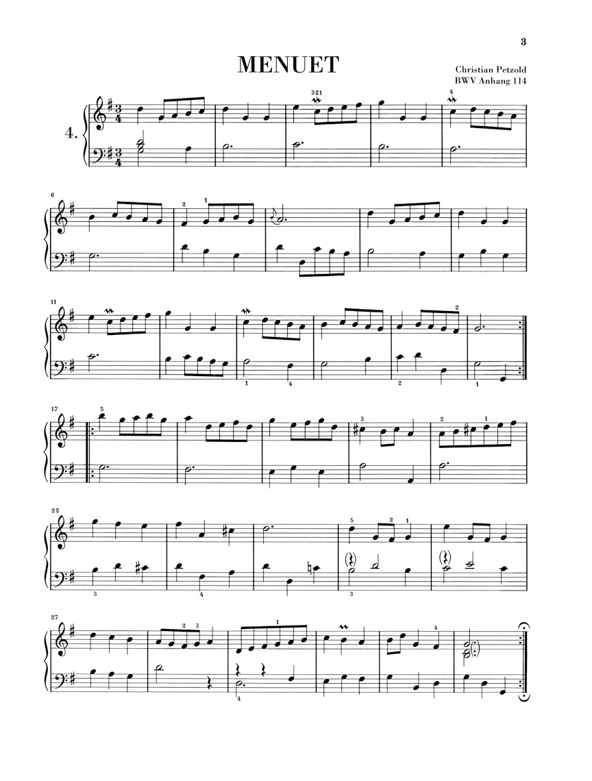 Bach: Notebook for Anna Magdalena Bach 1725 - Image 3