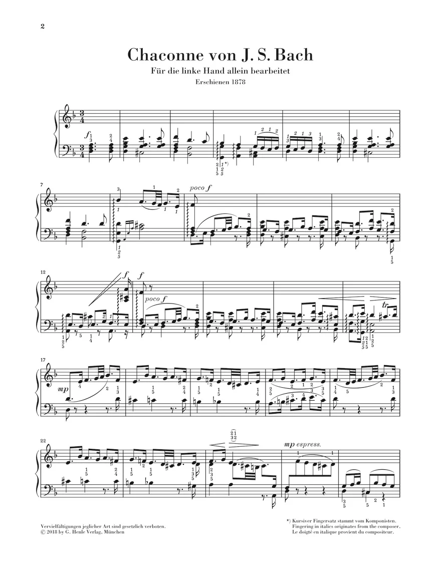 Bach-Brahms: Chaconne from Partita No. 2 in d minor - Image 2