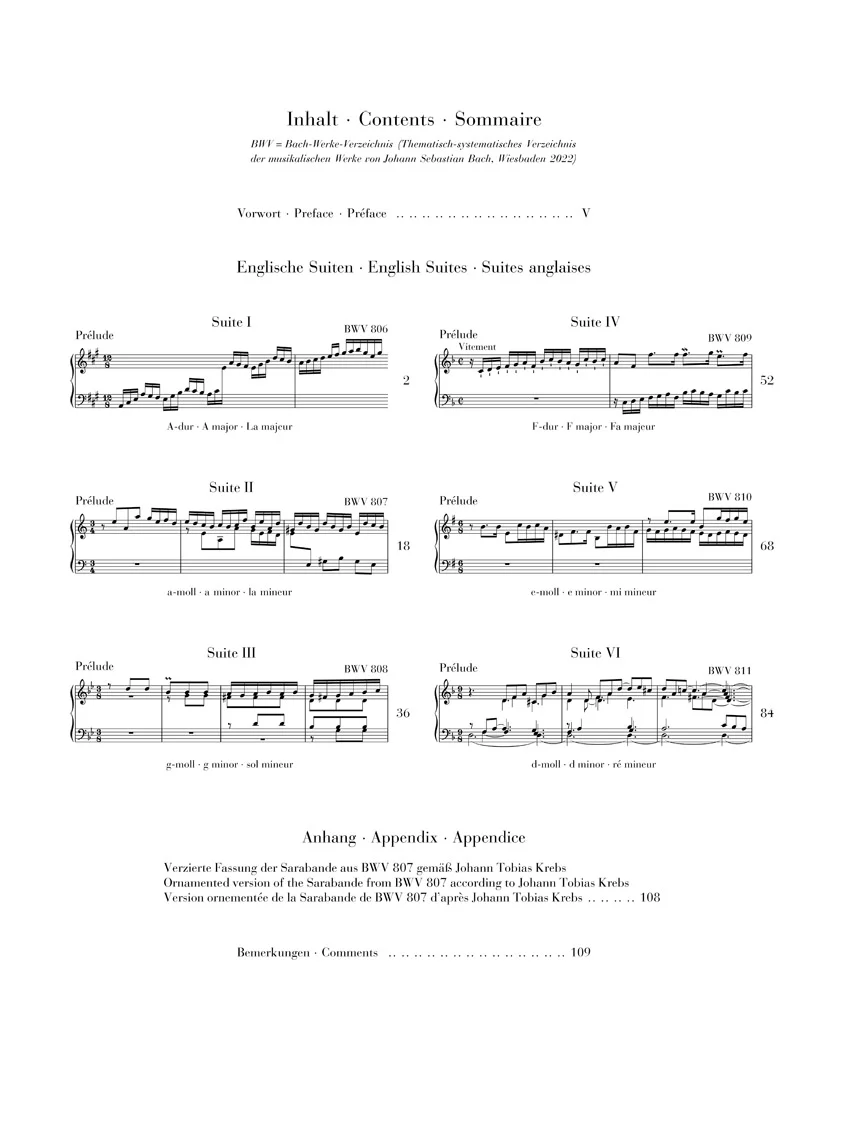 Bach: English Suites BWV 806-811 (Without Fingering) - Image 2