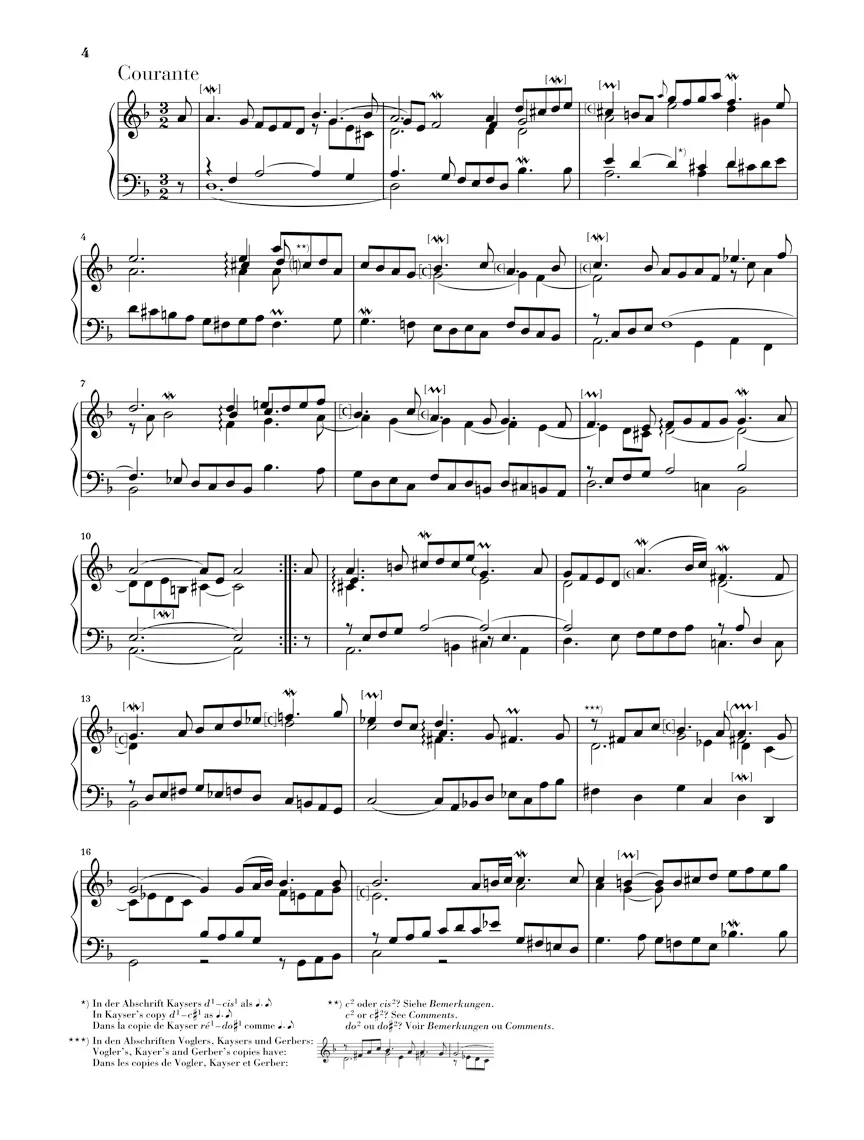 Bach: French Suite 1 d minor BWV 812 (Without Fingering) - Image 4