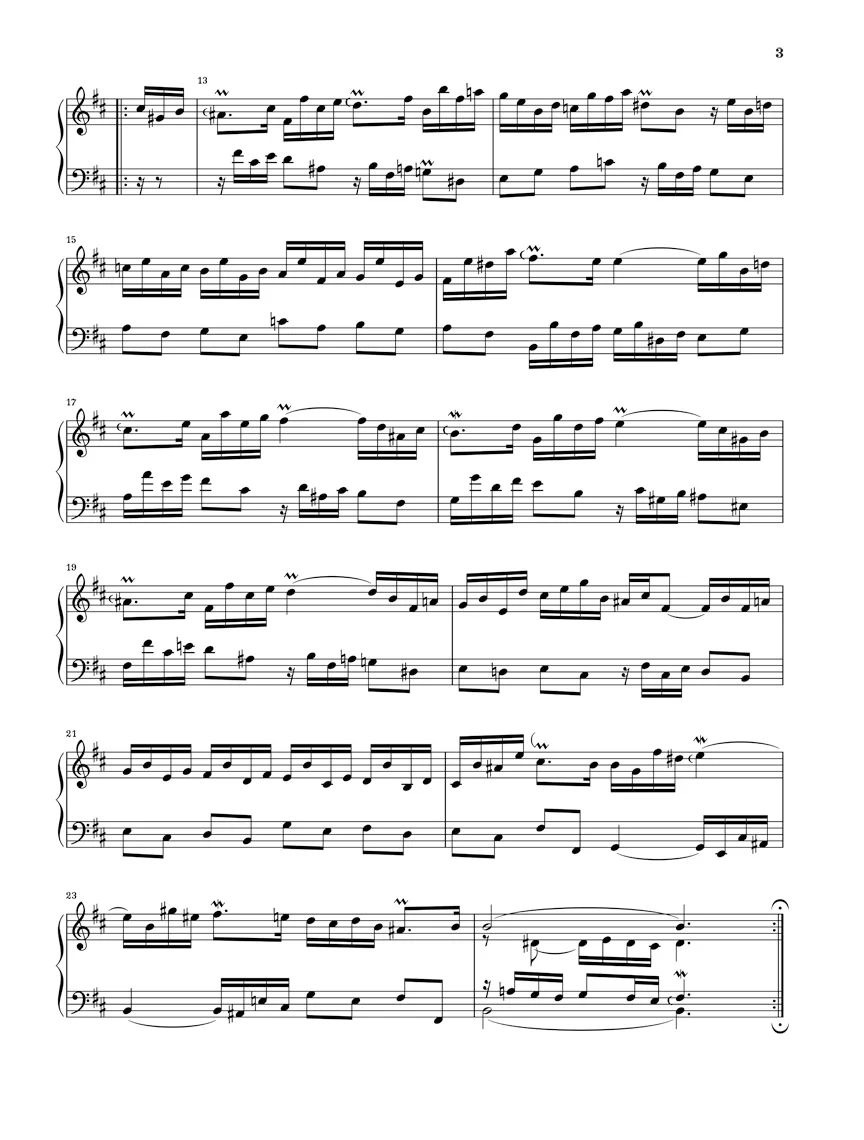Bach: French Suite 3 b minor BWV 814 (Without Fingering) - Image 3