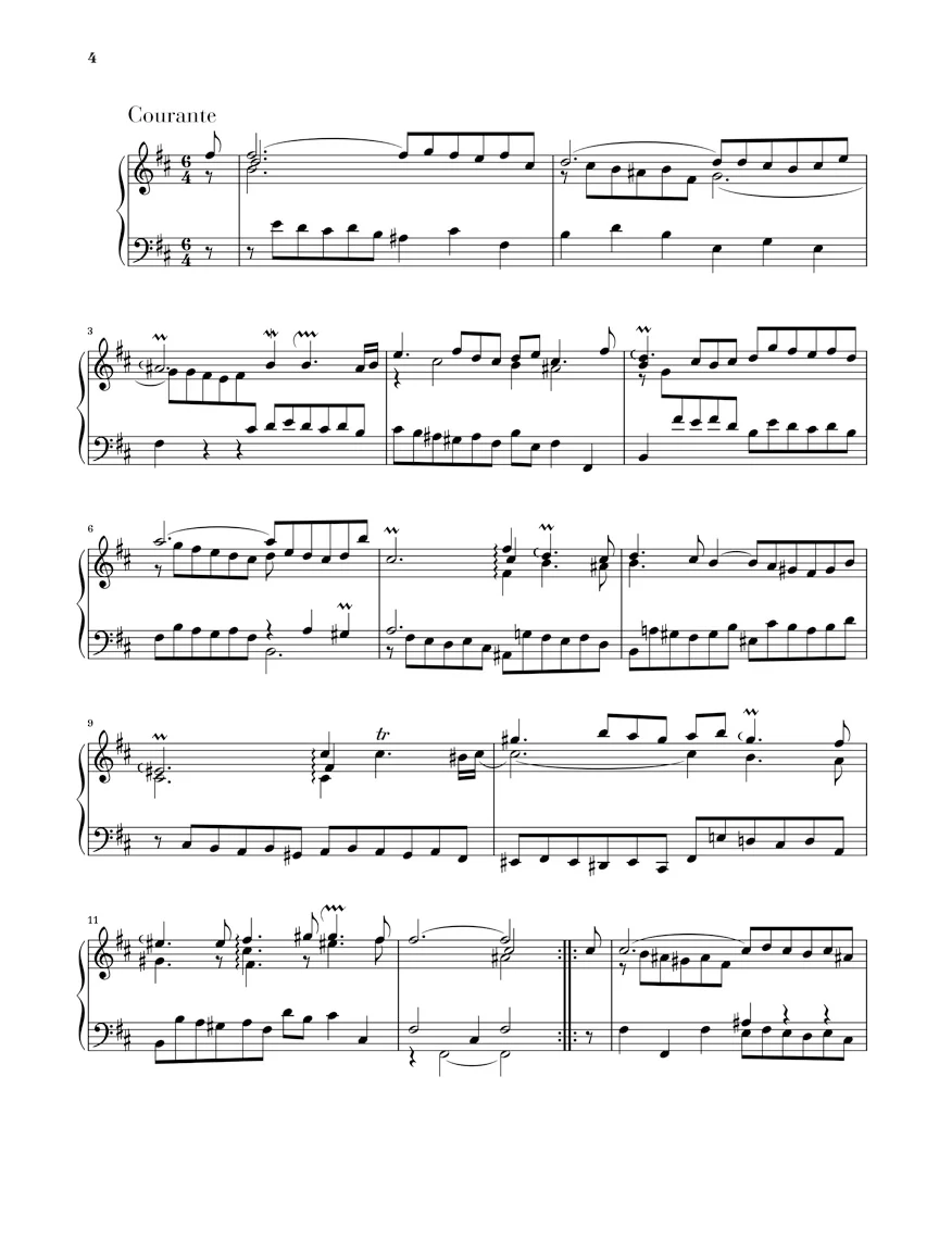 Bach: French Suite 3 b minor BWV 814 (Without Fingering) - Image 4