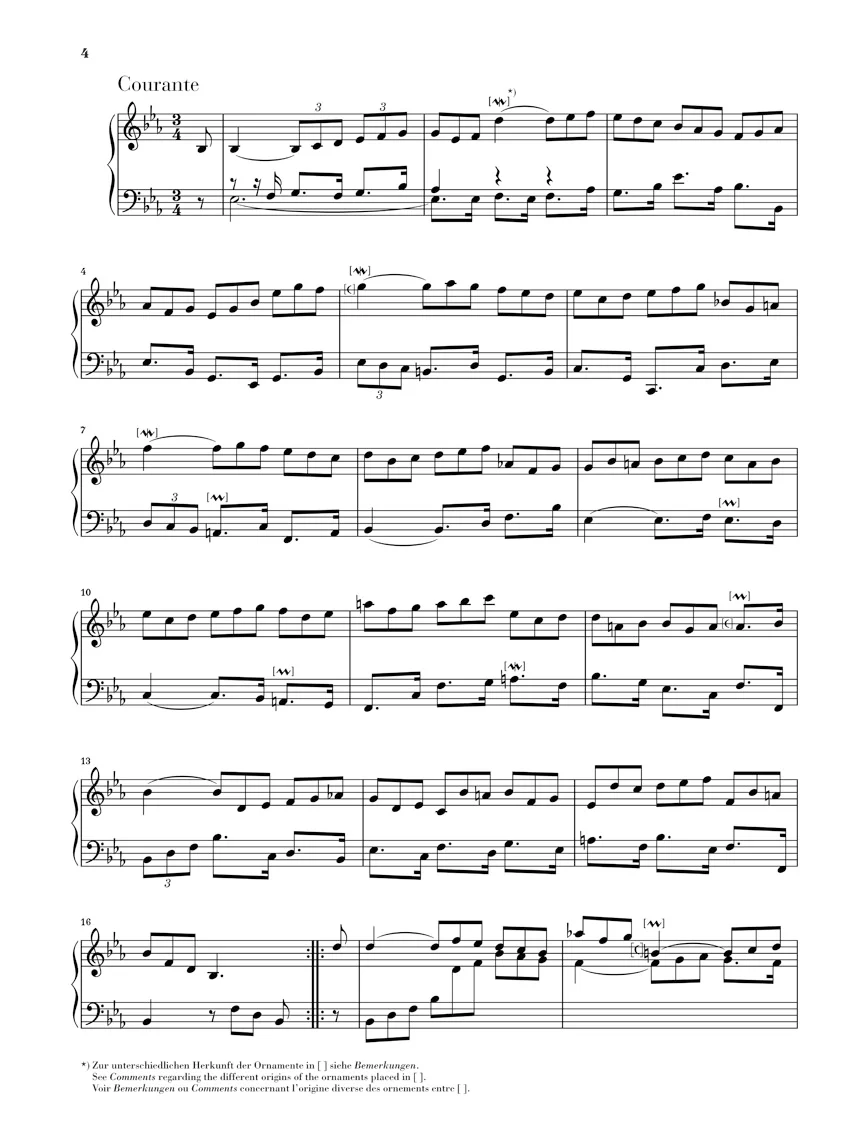 Bach: French Suite 4 Eb major BWV 815 (Without Fingering) - Image 4
