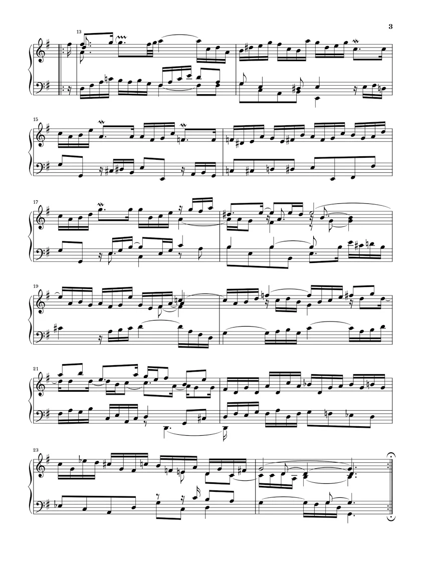 Bach: French Suite 5 G major BWV 816 (Without Fingering) - Image 3