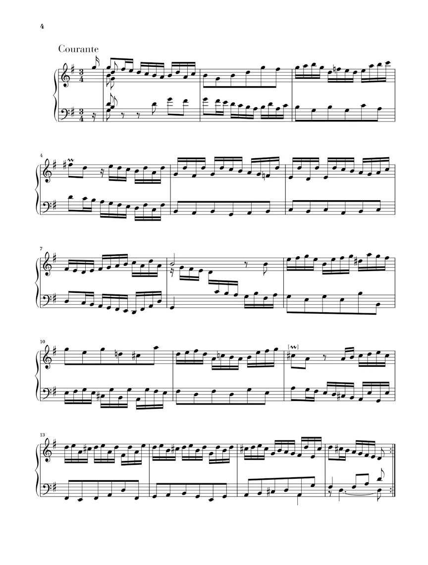 Bach: French Suite 5 G major BWV 816 (Without Fingering) - Image 4
