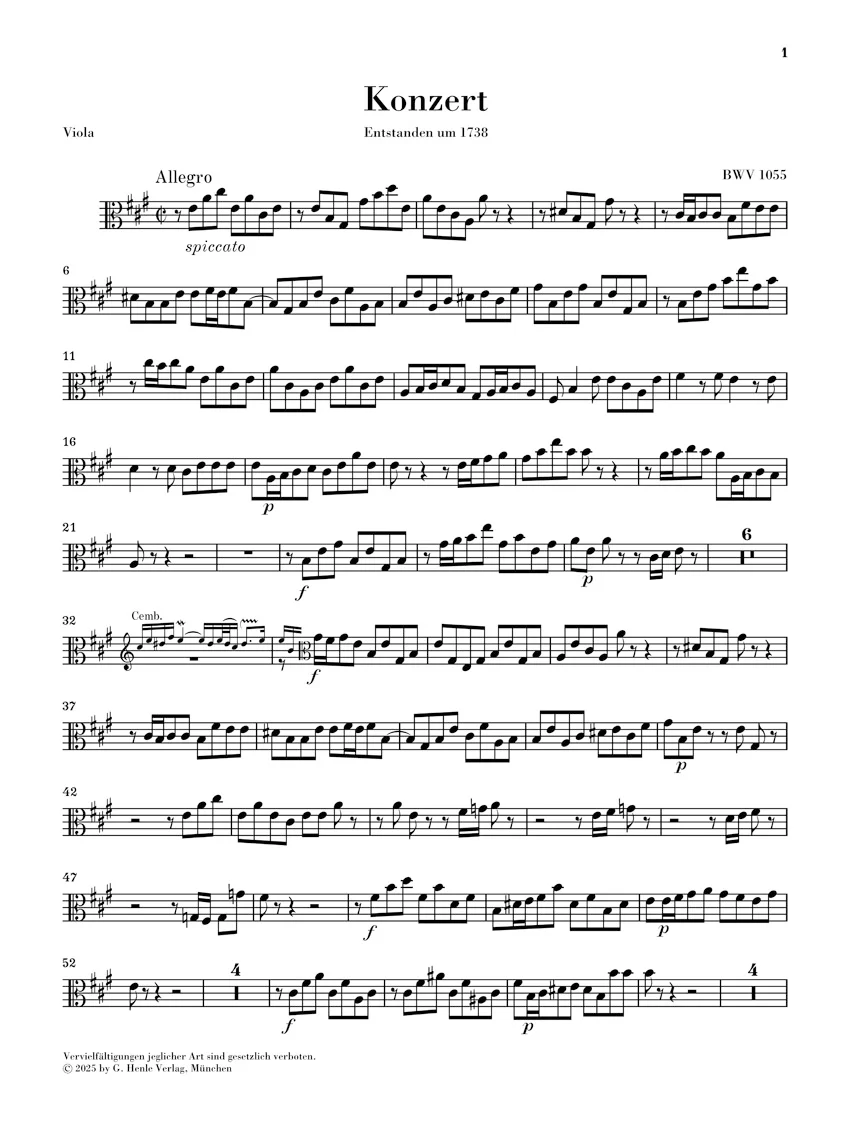 Bach: Bach Harpsichord Concerto No. 4 in A major BWV 1055 - Image 4