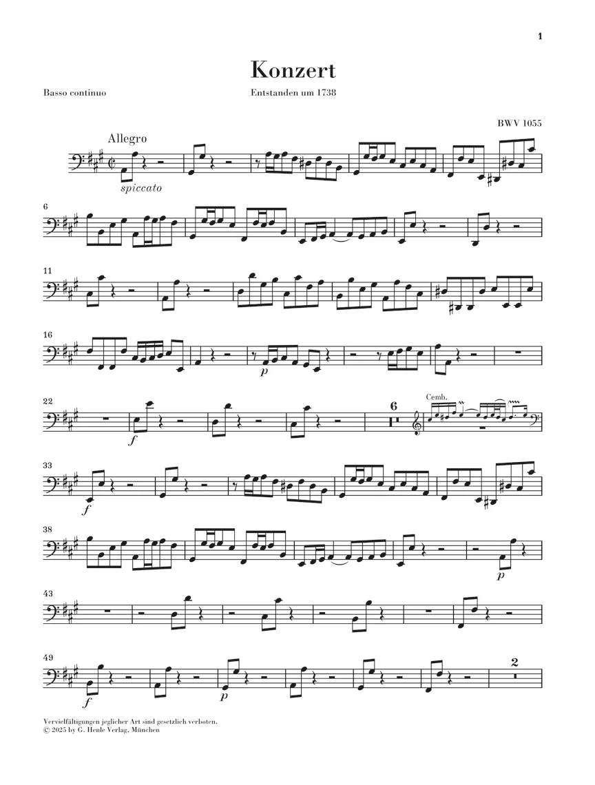 Bach: Bach Harpsichord Concerto No. 4 in A major BWV 1055 - Image 5