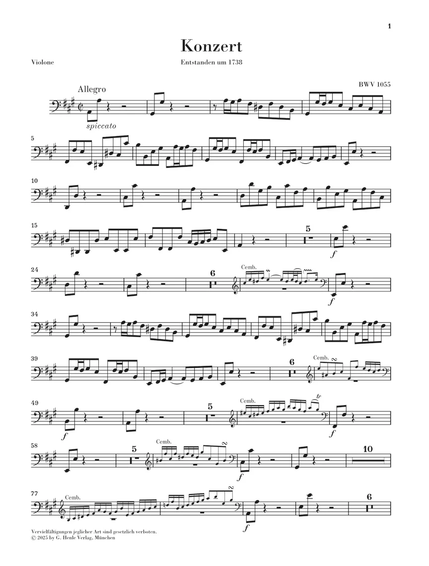 Bach: Bach Harpsichord Concerto No. 4 in A major BWV 1055 - Image 6