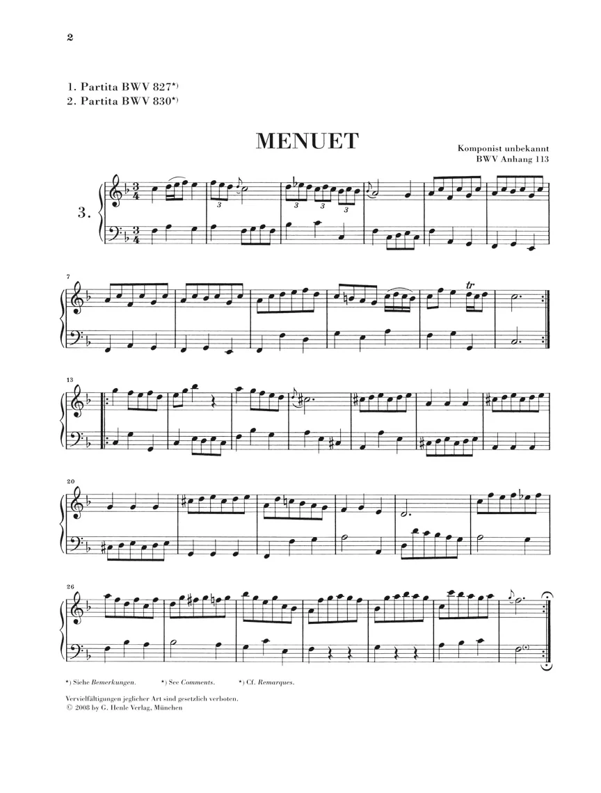 Bach: Notebook for Anna Magdalena Bach (Without Fingering) - Image 2