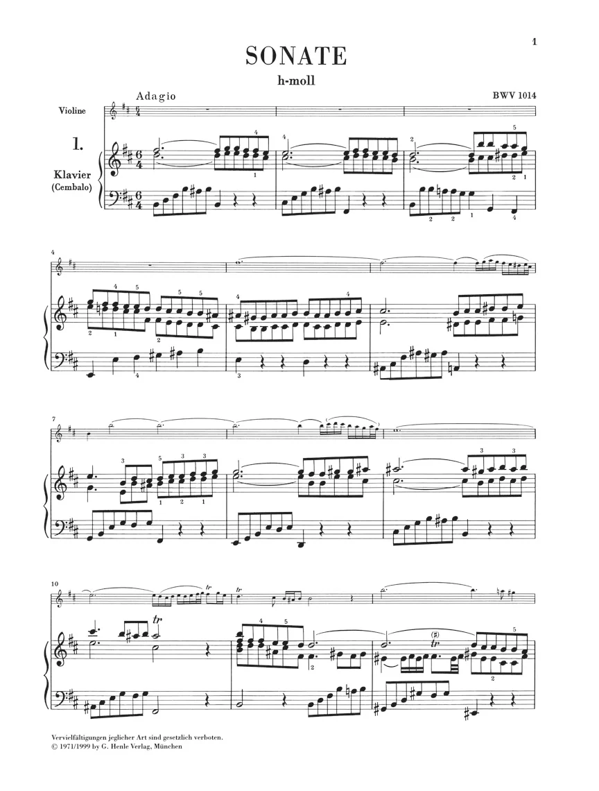 Bach: Sonatas for Violin and Piano (Harpsichord) Nos. 1-3 BWV 1014-1016 - Image 2