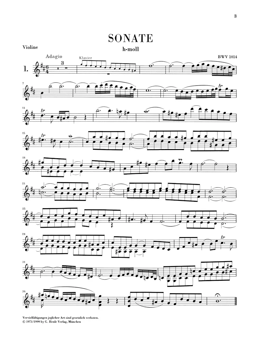 Bach: Six Sonatas for Violin and Piano (Harpsichord) BWV 1014 - 1019 - Image 3