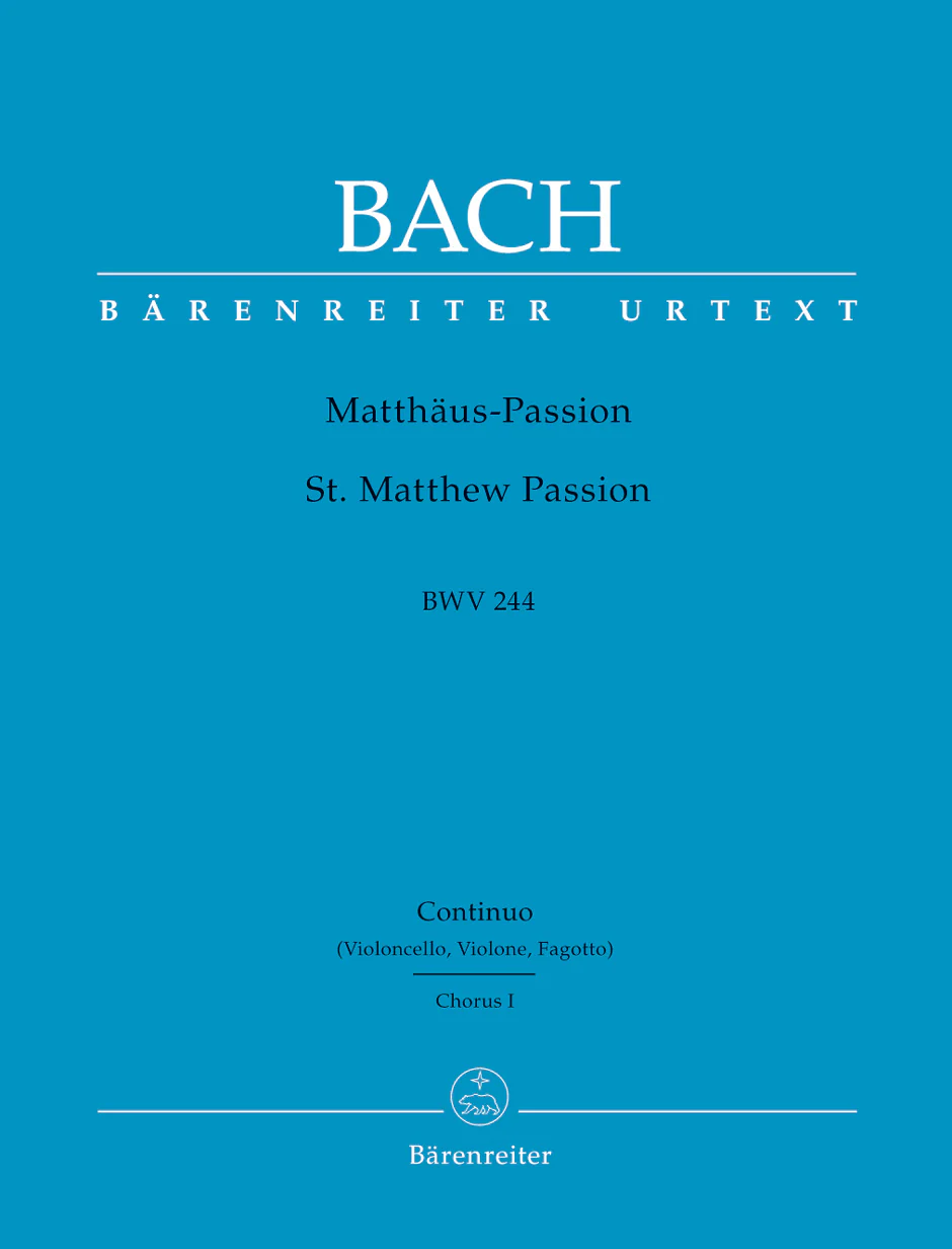 Clearance: Bach St. Matthew Passion BWV 244 Basso Part