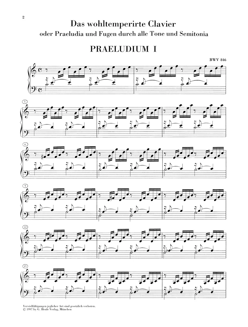 Bach: The Well-Tempered Clavier Part I (Without Fingering) - Image 2