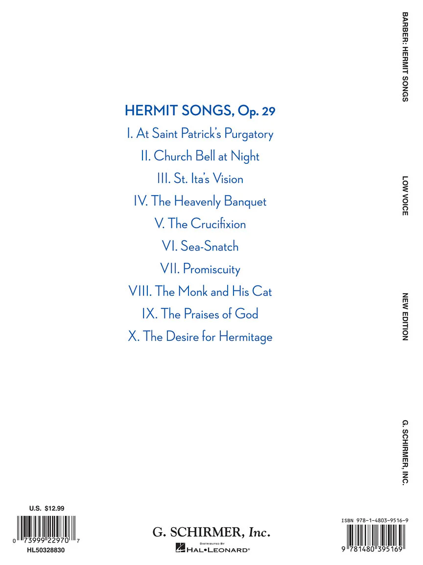 Barber: Hermit Songs Low Voice - Image 2