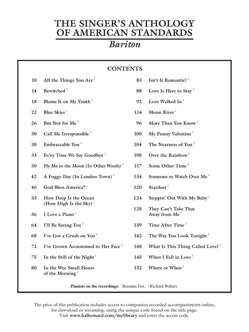 Singer's Anthology of American Standards Baritone with Recorded Accompaniment - Image 3