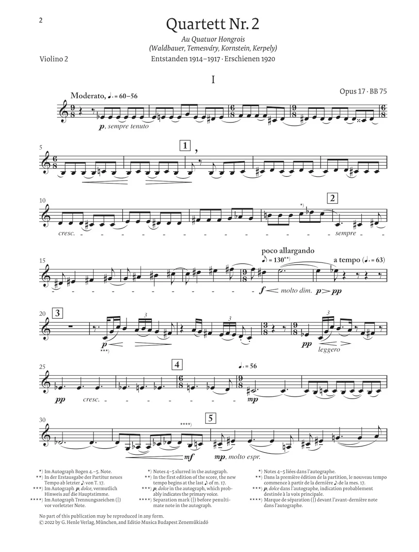 Bartók: String Quartet No. 2, Op. 17 - Image 3