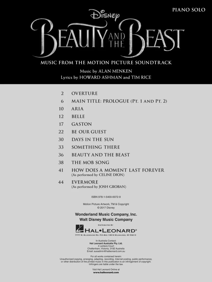 Beauty and the Beast, 2017 Edition - Piano Solo - Image 2