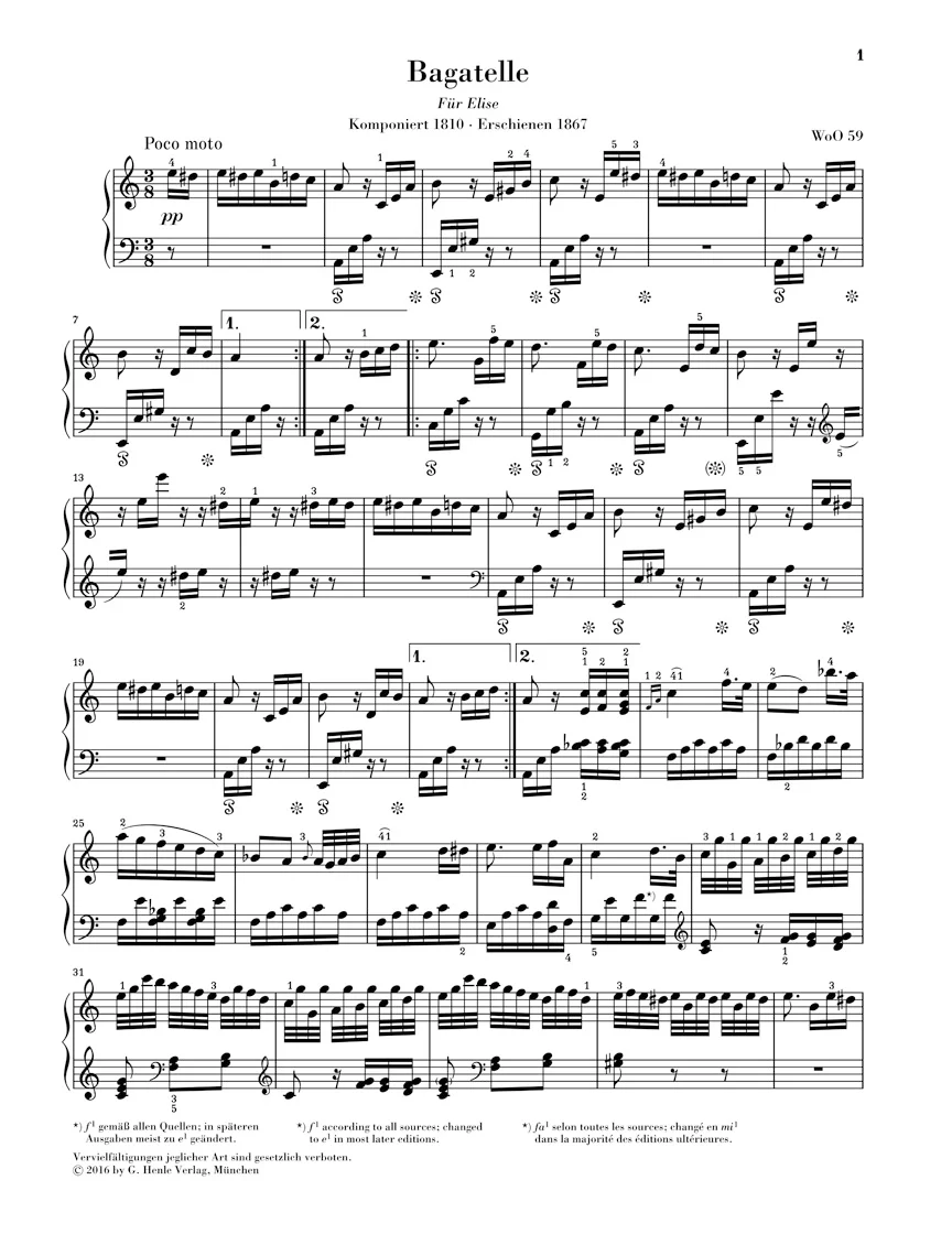 Beethoven: Bagatelle in a minor WoO 59 (Für Elise) - Image 2