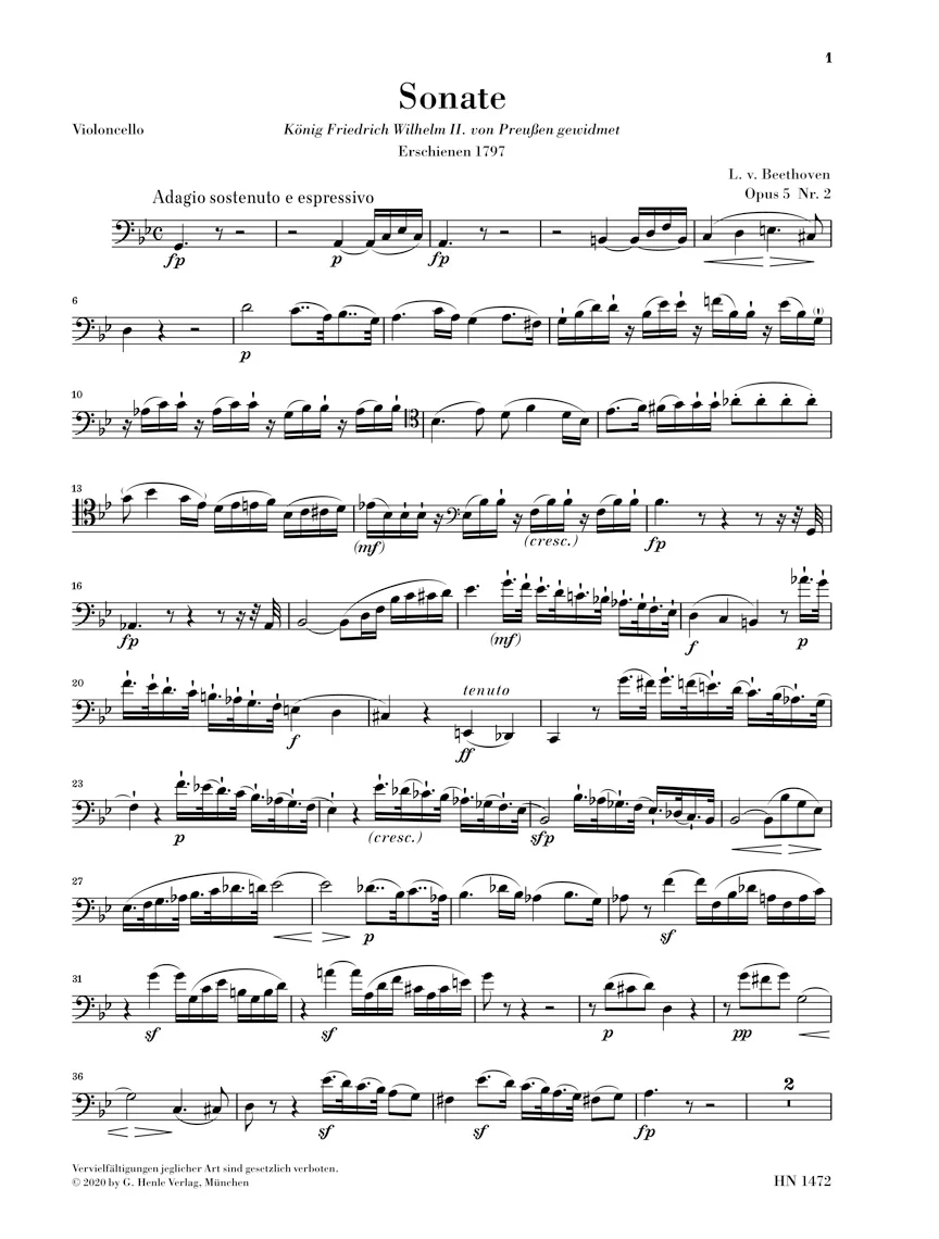 Beethoven: Sonata in g minor, Op. 5 No. 2 for Piano and Cello - Image 4