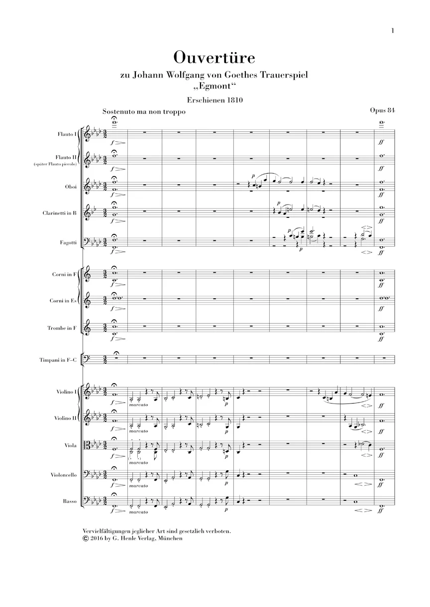 Beethoven: "Egmont" Ouverture, Op. 84 (Study Score) - Image 2