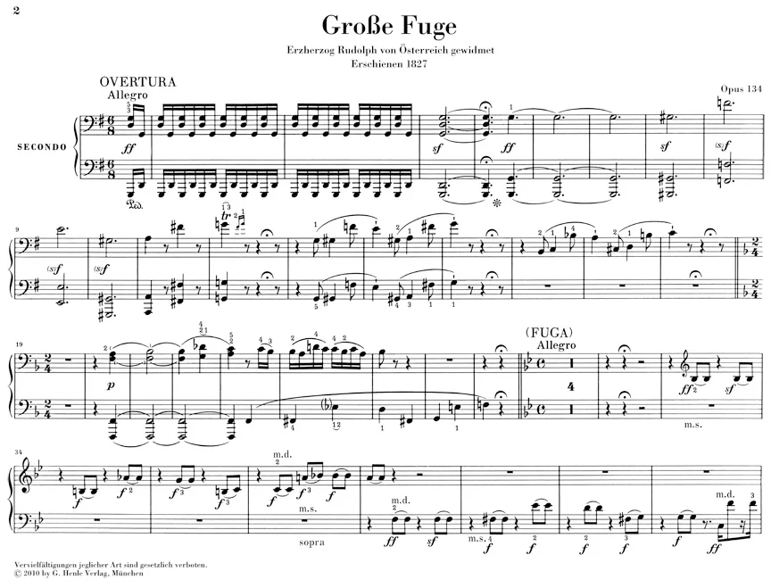 Beethoven: Grand Fugue for Piano Four-hands, Op. 134 - Image 2