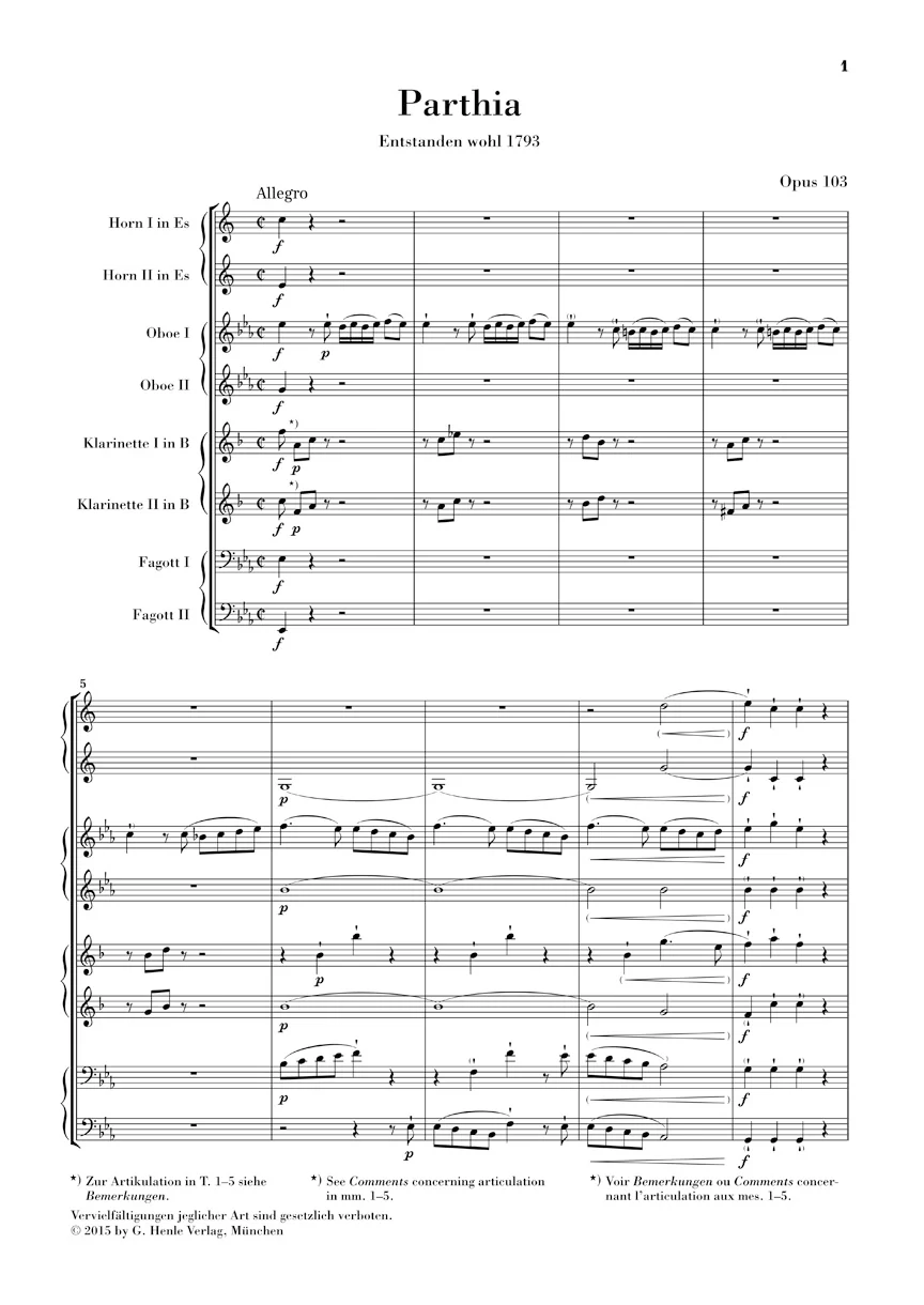 Beethoven: Parthia, Op. 103 and Rondo WoO 25 for Wind Octet (Study Score) - Image 2