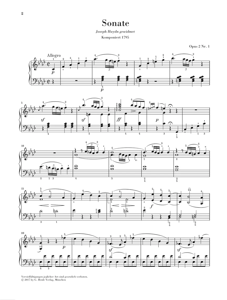 Beethoven: Piano Sonata No. 1 in f minor, Op. 2,1 - Image 2