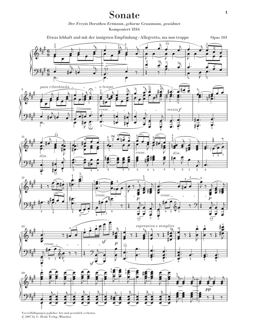 Beethoven: Piano Sonata No. 28 in A major, Op. 101 - Image 2