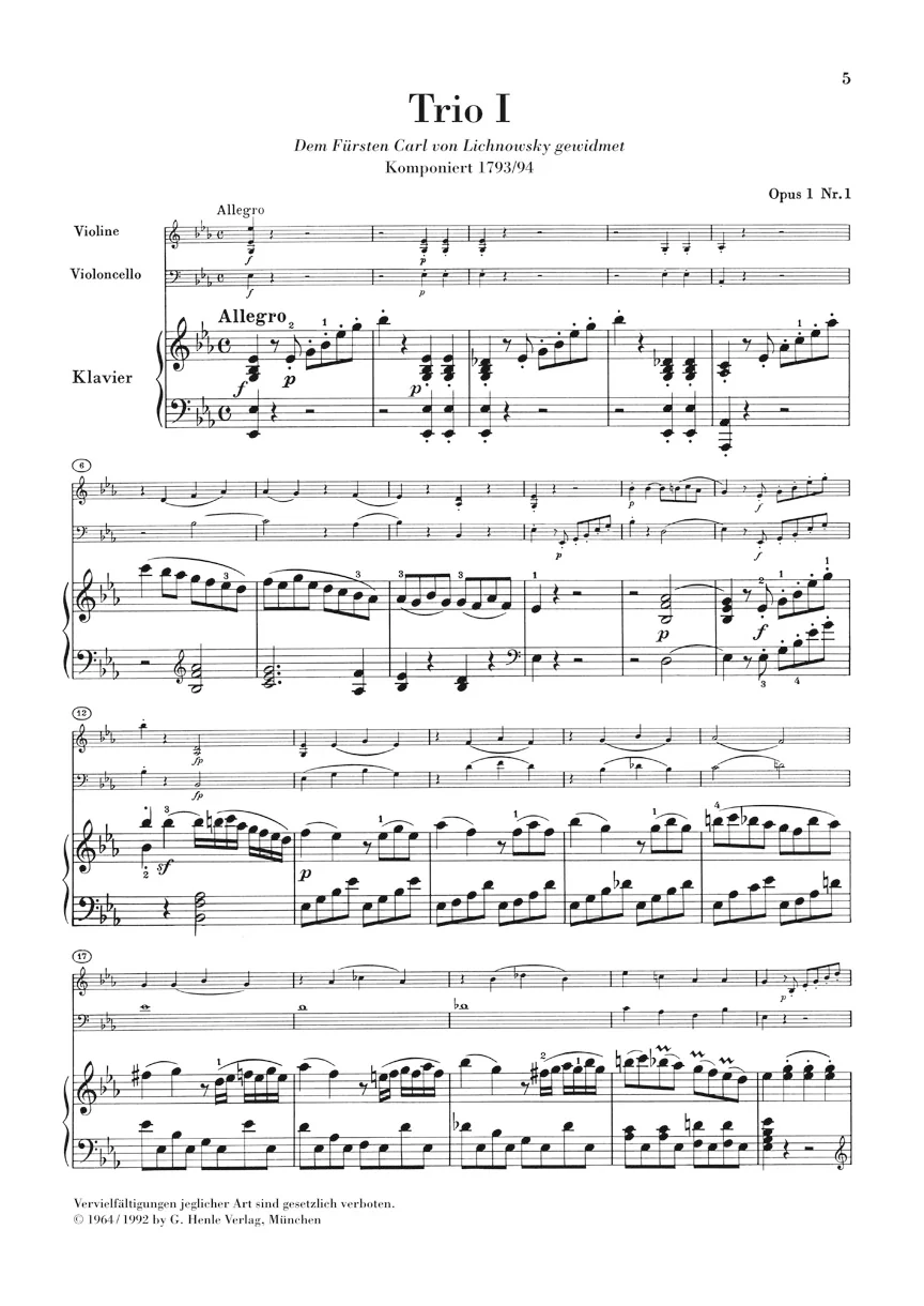 Beethoven: Piano Trios, Volume I (Study Score) - Image 2