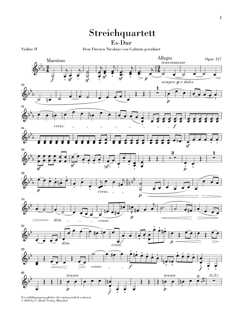 Beethoven: String Quartet in E flat major, Op. 127 - Image 3