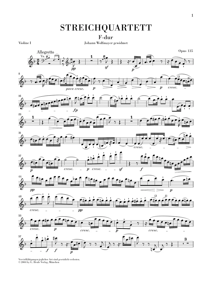 Beethoven: String Quartet in F major, Op. 135 - Image 2