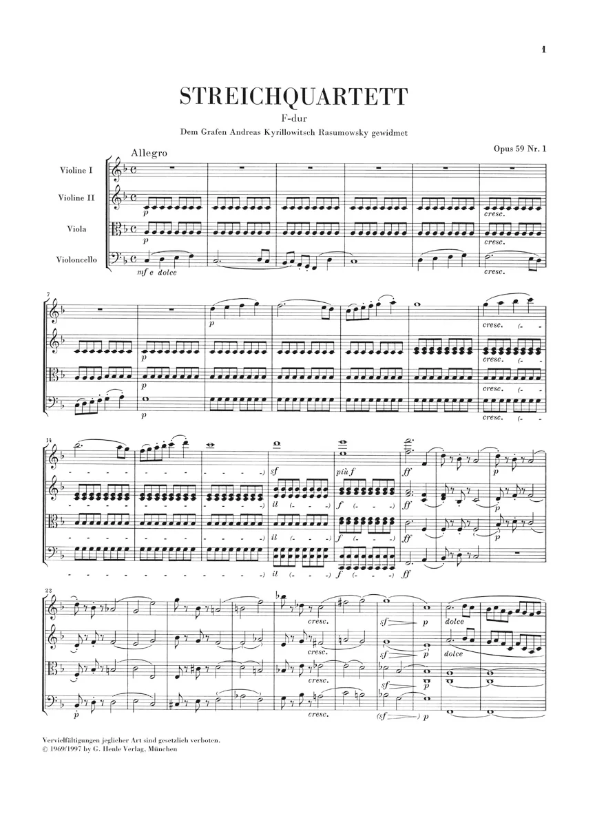 Beethoven: String Quartets, Op. 59, 74, 95 (Study Score) - Image 2