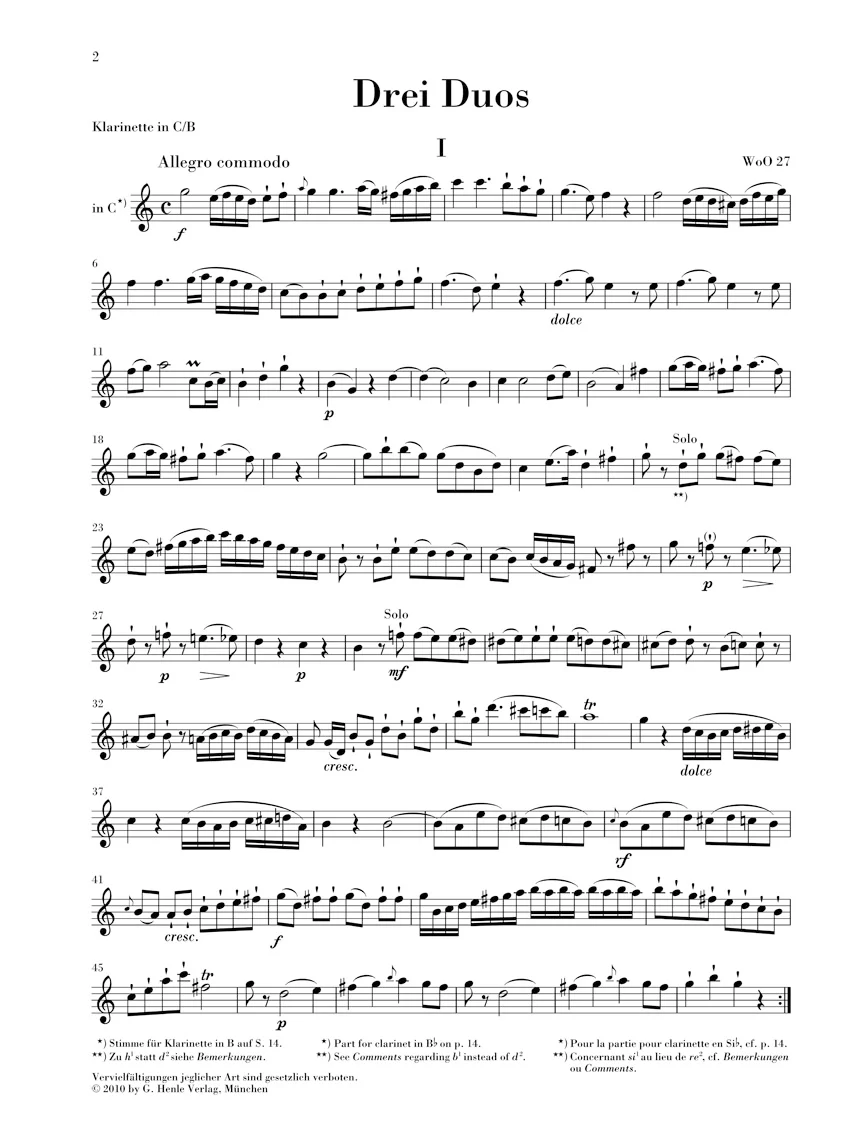 Beethoven: Three Duos for Clarinet and Bassoon WoO 27 - Image 3